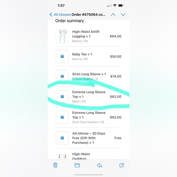 Alo Yoga “Extreme Long Sleeve Top” in Black - Picture 6 of 7